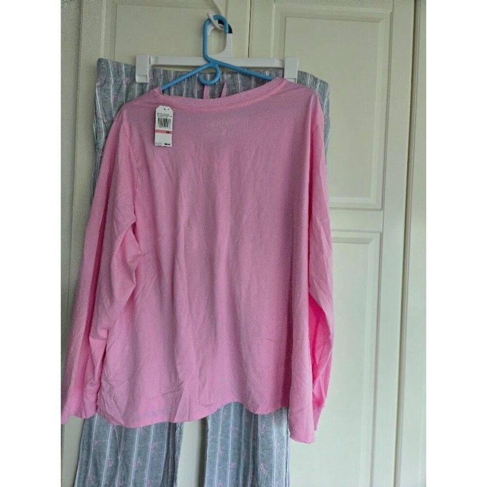 Nautica Womens Pajama Set - Long Sleeve Pink & Gray with Anchors - Size XXL NEW - Picture 4 of 6